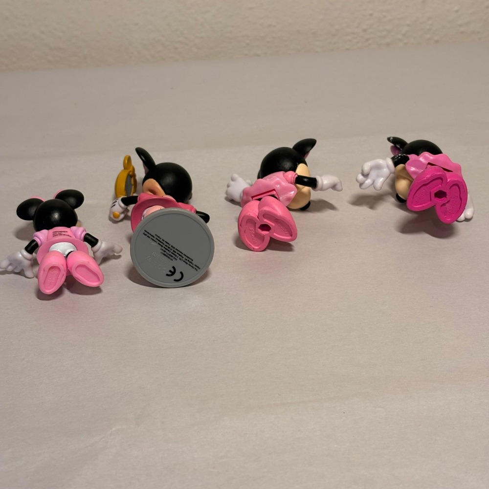 Disney Minnie Mouse Figures Kids OS Pink Good 4pc Toy Lot Articulated Figurine - Picture 4 of 5
